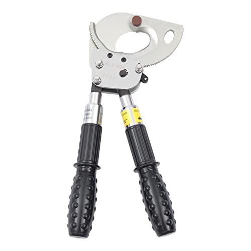 Ratchet Cable Cutter Ratcheting Wire Cutter with Retractable Handle Spring Steel Single Gear Cutting Tool for Copper Aluminum and Ar-m-or-ed Cables 12.2-16.5x 5.7x 2.2in