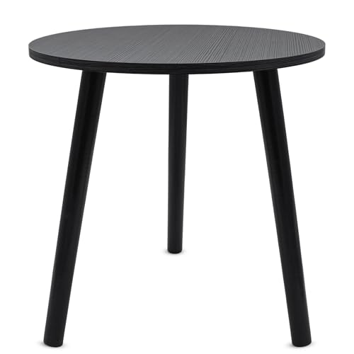 Spetebo Holz Beistelltisch schwarz rund mit 3 Beinen - 41 x 40 cm...