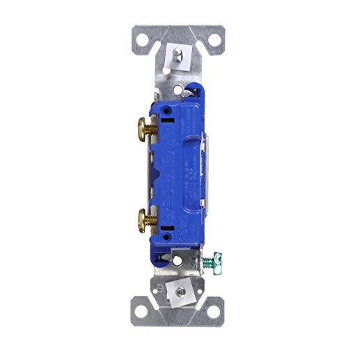 The Eaton 1301-7W-SP-L 15-Amp, 120-Volt Standard Grade Single Pole Framed Toggle AC Quiet Switch, White - Image 3