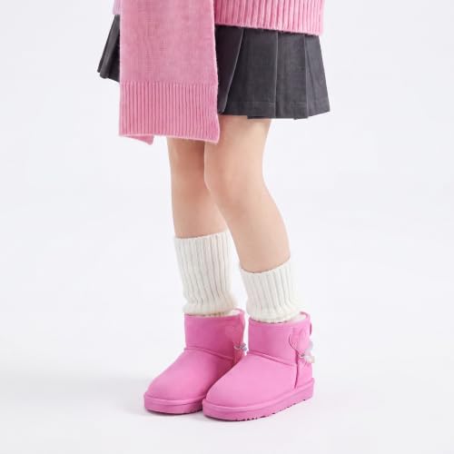 Image of Stelle Girls Winter Boots Warm Fur Lined Snow Boots | DIY Beaded Decoration,Cozy & Lightweight,Faux Suede Upper,Easy Pull-On,Non-Slip TPR Outsole,For Toddlers,Little Big Kids