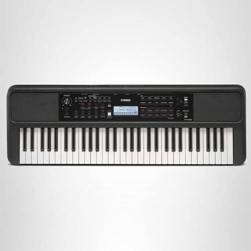 Yamaha 61 Touch Sensitive Keys Portable Keyboard for Beginners with Music Rest, Power Adapter PSR-E383