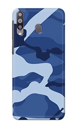 Image of Printed Hard Back Cover Case for Samsung Galaxy M30 Back Cover (Army Blue Pattern) -702