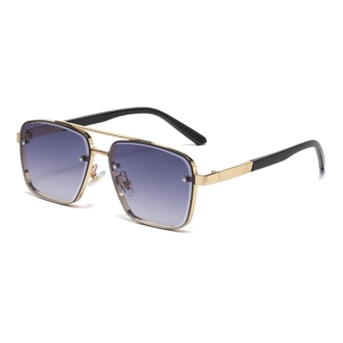 Lunettes de soleil à double pont avec verres en métal coloré premium