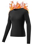 gagli Ropa interior térmica para mujer: camiseta interior de manga larga con forro polar para clima frío de 32 a 10.0 °C, M