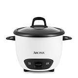 Aroma Housewares 6-Cup (Cooked) (3-Cup UNCOOKED) Pot-Style Rice Cooker (ARC-743G) , White