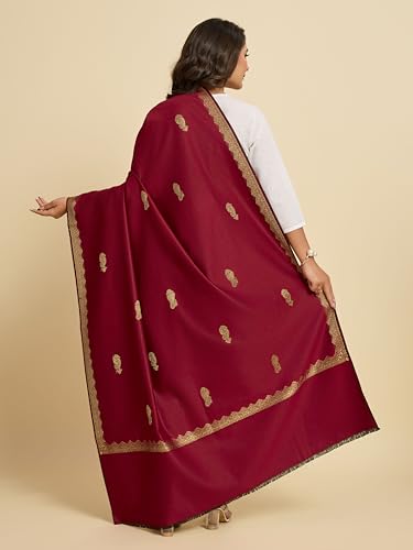 Weavers Villa - Women's Beautiful Maroon Shawls, Stoles