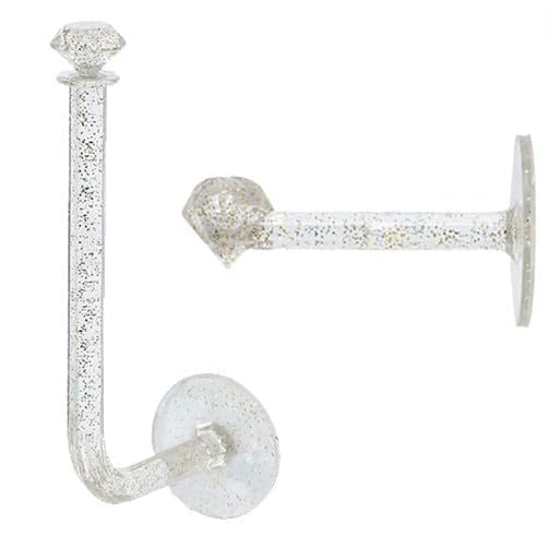 Transparent Gold Powder Adhesive Scrunchies Holder Organizer, 2 Pcs, Hair Accessories Organizer, Wall Hooks, Headband Hairband Hair Ties Holder for Women Girls