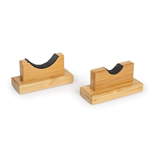 CYPRESS SUNRISE Baseball Bat Display Case Desk Table Mantel Mount Horizontal Rack Brackets Hanger Holder I Bamboo Finish I Protective Felt I Hidden Hardware Included I Easy Installation