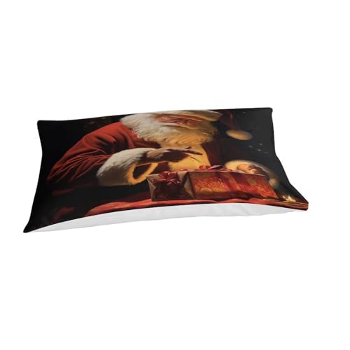 Housse de couette Père Noël microfibre anti-plis facile à enfiler - 5