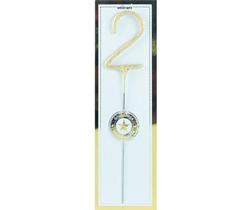 Wonder Candle Gold Celebration Candle - Number 2