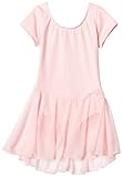 Capezio Big Girls' Short Sleeve Nylon Dress,Pink,M (8-10)