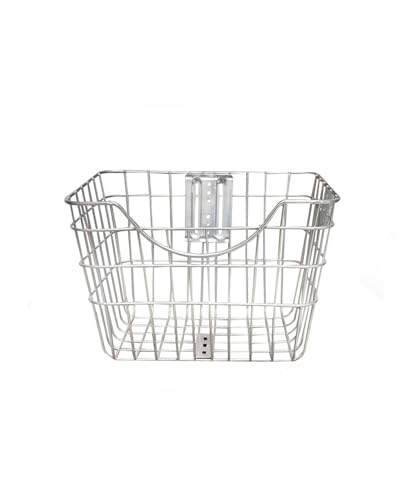 Pplkhs PPLKHS Fahrradkorb Metall Drahtgitter Silber