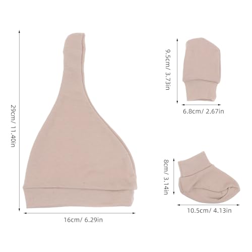 Happyyami 5 Sets Baby Mittens: Newborn Baby Hat Gloves Socks Set - Infant Essentials With Anti-Scratch Design - Easy Wear For Daily Use And Sleep2