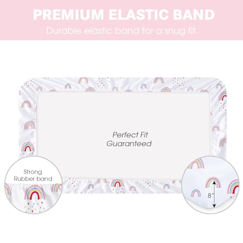 Image of Little Grape Land 2PK Crib Sheets for Girls,Soft Mattress Cover 52x28