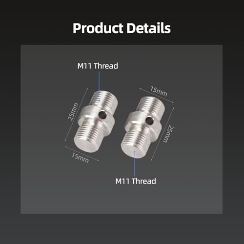 Image of Nitze M11 Thread 15mm Rod Connector (2 Pcs) - PD15B