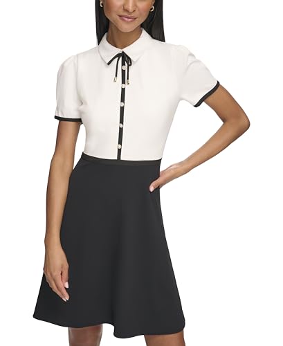 Robe de travail Karl Lagerfeld femme vêtement de bureau chic blanc noir taille 48