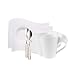 Produktbild Villeroy & Boch  Newwave Caffè Kaffeetassen Set Mit Kaffeelöffel 6 Teilig Für 2 Personen, Spülmaschinenfest, Tassen Set, Kaffeeservice, Kaffee Set, Kaffeebecher Set, Premium Porzellan, Edelstahl