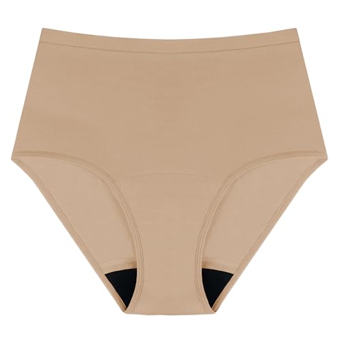 Image of AIRCUTE Washable Urinary Incontinence Protective Underwear for Women Leak Proof Absorbent Reusable Panties 60ML 1 Pack (Sandy, Large)
