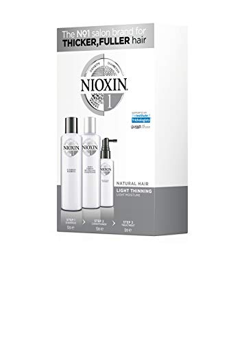 Nioxin System Kit 1, Natural Hair with Light Thinning, Full Size (3 Month Supply)