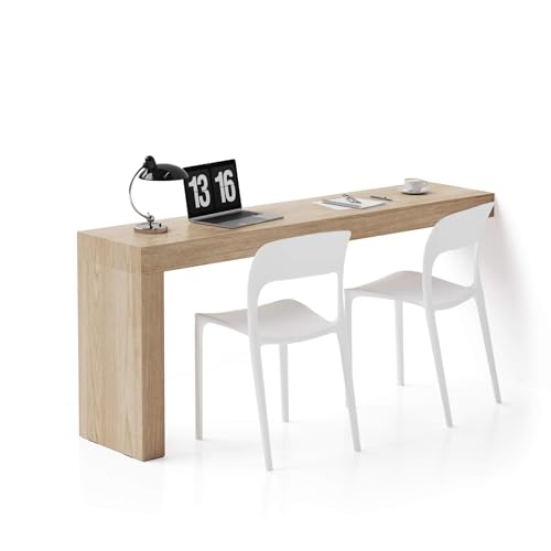 MOBILI FIVER, Escritorio Evolution 180x40, Roble rústico con una Pata, Aglomerado y Melamina, Mesa Escritorio para Habitación, Oficina, Made In Italy