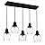 WILON Pendant Lights Kitchen Island, 5-Light Dining Room Light Fixture with Seeded Glass Shade, Farmhouse Chandeliers for Dining Room Matte Black Finish Hanging Linear Chandeliers for Kitchen Island