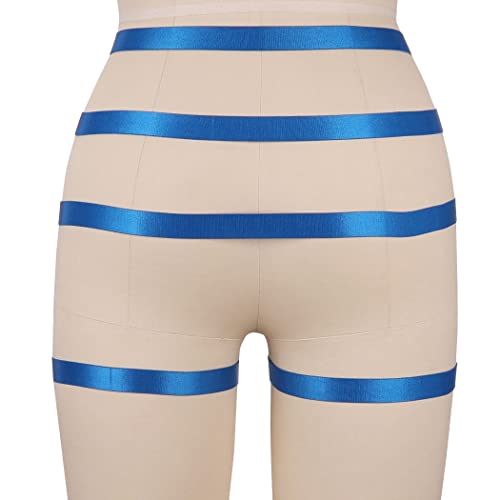 Harness Adjustable Blue Garter Leg Belt Harness Leg Rave Thigh Garter Harness Strappy Garter Belt For Women Sexy Punk #TOP4