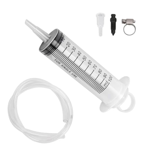 KARELLS Kit de Purga de Aceite de Freno de Jeringa,Herramienta de Purga 100 ml,Jeringa Cambio Líquido Manguera 50 cm,Kit de Purga de Freno de Disco Hidráulico de Motocicleta,para Moto,Scooters