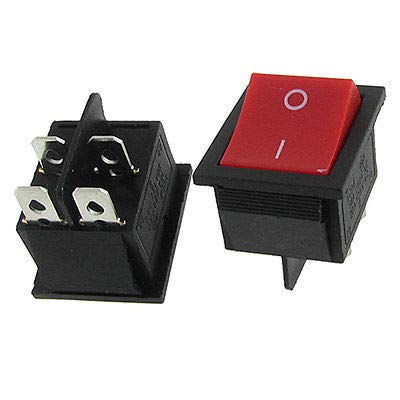 Portable Precision Red Light On/off Rocker Switch 250V 15 AMP 125/20A - Pack of Two