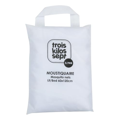 Trois Kilos Sept - Moustiquaire lit et nacelle bébé - Facile à Poser/Enfiler - Filet Anti Moustiques Tigres, Insectes - Tissage Fin - Laisse Passer l'air -...