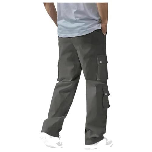 Mens Casual Joggers Pants Stretch Drawstring Cargo Pants Lightweight Straight Leg Hiking Pants with Multi Pockets4