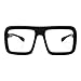 PASTL Thick Square Glasses Clear Lens Eyeglasses Frame Super Oversized Fashion Matte Black