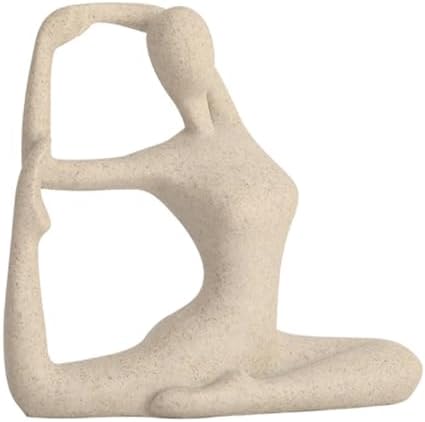 Yoga Figurine Resin Statue Creative Home Decor for Living Room Bedroom Office Lightweight and Portable Sandstone Yoga Dancer Ornament image 5