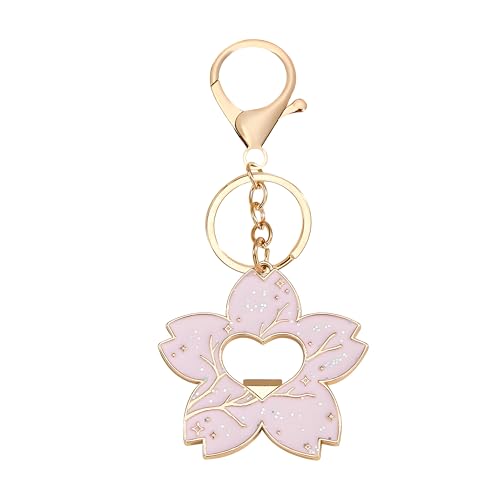 LKMUPNR Flower Bottle Opener Keychain Pink Bottle Opener Keychain Cherry Blossom Womens