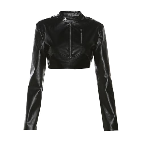 Manteau de moto en similicuir coupe-vent à col montant pour protéger et sublimer les femmes