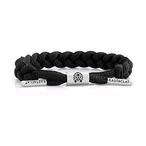 Rastaclat Braided Bracelet for Men and Women - Onyx Silver Black Bracelet | Adjustable Stackable Bracelet Braided by Hand (Medium/Large) Cover