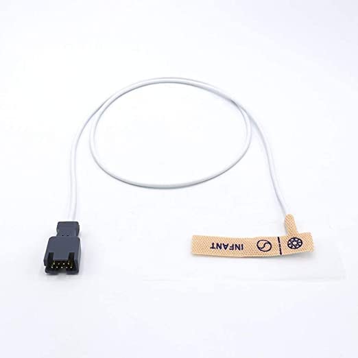 Compatible con sensor Masimo Spo2 2328 LNCS INF Infantil 1 m, conector de 9 pines, paquete de 12