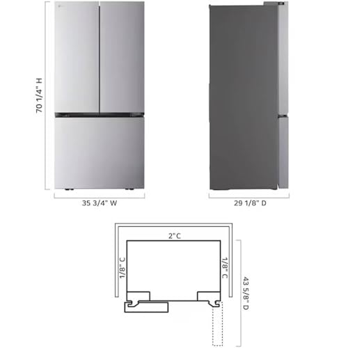 LG LRFLC2716S 27 Cu. Ft. Stainless Counter-Depth 3-Door French Door Smart Refrigerator on Fridge.com