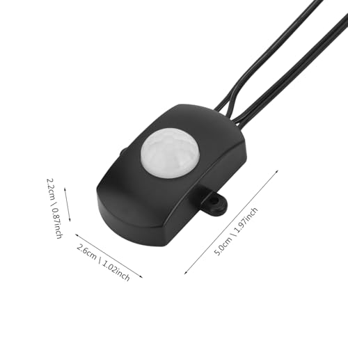 Ouitble PIR Bewegungsmelder Schalter 2A DC 5‑24V Schalterbelegung Sensor Schalter für DIY LED Streifen USB-Schnittstelle Bewegungssensor-Schalter (Schwarz)