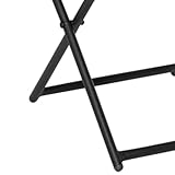 EVRE Capri Black Folding Rattan Square Wicker Weaved Outdoor Side Table for Bistros Balconies Gardens 40H x 40L x 40W cm Small Metal Framed Side Table - Image 6