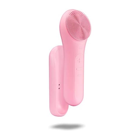 Aokitec Sonic Facial Cleansing Brush with Waterproof Silicone Face Scrubber, 42℃ Heating Massage for Facial SPA, Mild but Deep Cleaning for All Skins, Magnetic Charging,Pink,Christmas gifts for women Cover