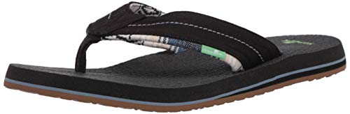 Sanuk Men's Beer Cozy 2 TX Flip-Flop, Black Baja blanket, 11 M US