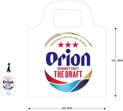 [オリオンビール] エコバッグ 白 ホワイト 43x48cm 折りたたみ式 沖縄 土産 オリオン オリオンビール tシャツ 収納 コンパクト バッグ okinawa オリジナルステッカー付き