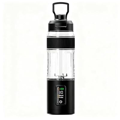 Portable Blender for Shakes and Smoothies, 600ml Personal-Blendr, 220W USB Rechargeable with 6000mAh Battery, Ice Crushing Blendr Bottle, BPA-Free Travel Blender for Gym, Office & Travel