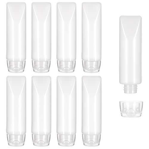 8 Stück Reiseflaschen Set Leere Travel Bottles Set, 30ml Klare Reisebehälter Kosmetik, Weiche Tuben Reisegröße Behälter Nachfüllbare Reise Flaschen Zum Befüllen für Shampoo Lotion Duschgel Handcreme