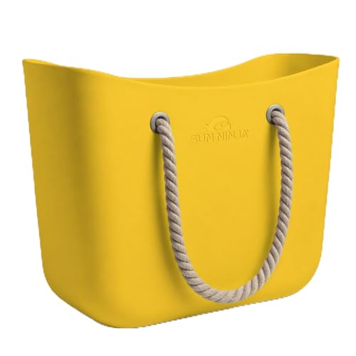 Image of SUN NINJA Rubber Beach Bag, XL Waterproof EVA Tote with Soft Rope Handles