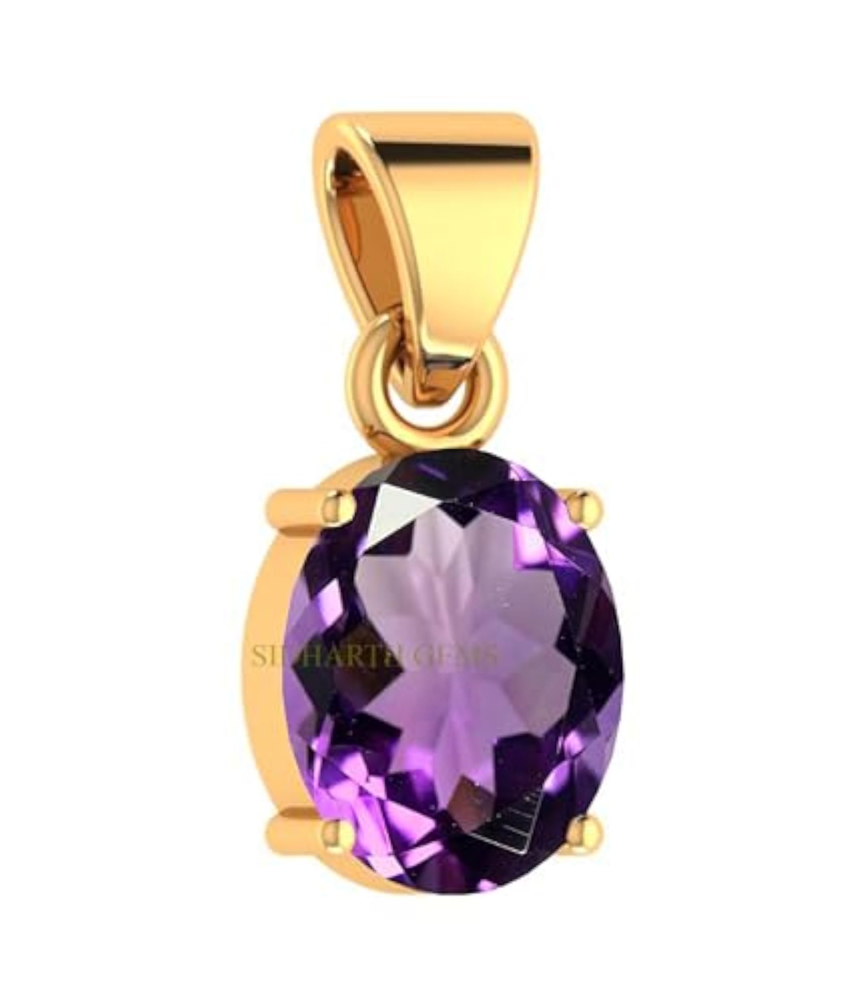 Certified Amethyst Gold Plated Pendant, 5.25 Ratti