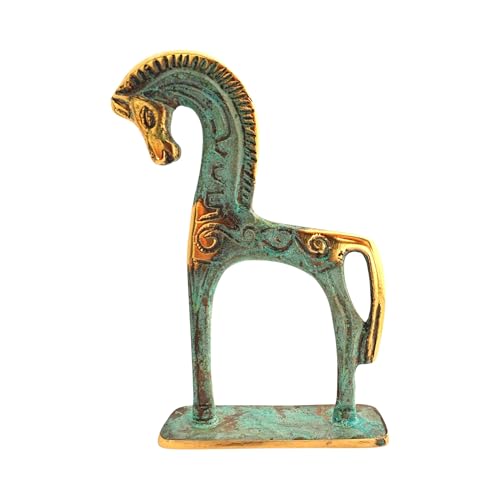 IconsGr Estatua del museo de bronce griego antiguo réplica del caballo de la era geométrica (182)