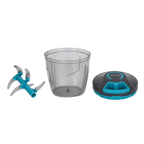 Royalford Handy Pull Chopper 1000ml Portable RF12923 Hand Pull String Garlic Mincer Onion Cutter for Veggies, Ginger, Fruits, Manual Food Processor Vegetable Chopper Assorted Colors