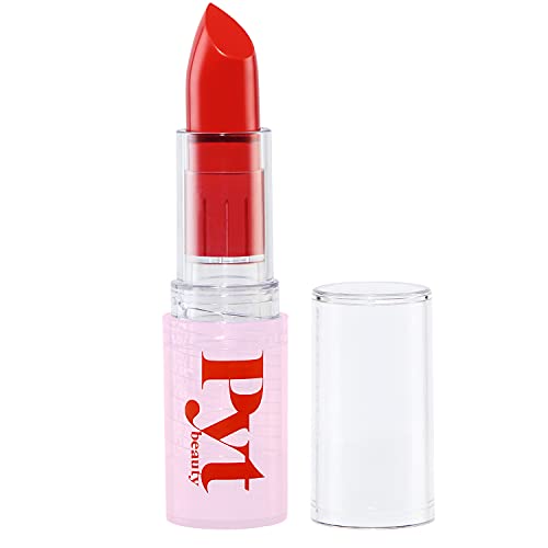 PYT BEAUTY Lipstick, Bright Red, Hydrating, Hypoallergenic, Vegan Makeup, 1 Count 