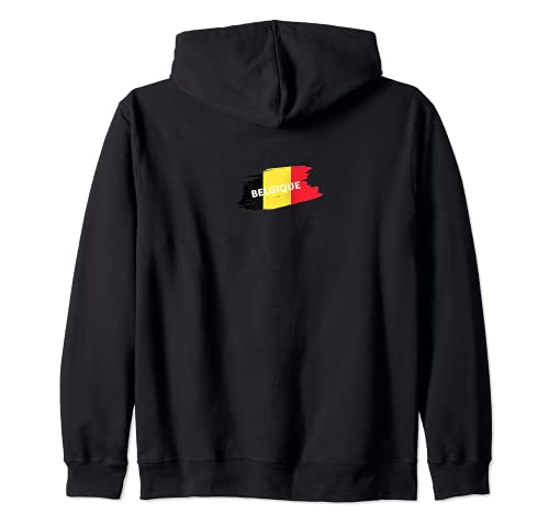 Flag Belgium Zip Hoodie, Black, S